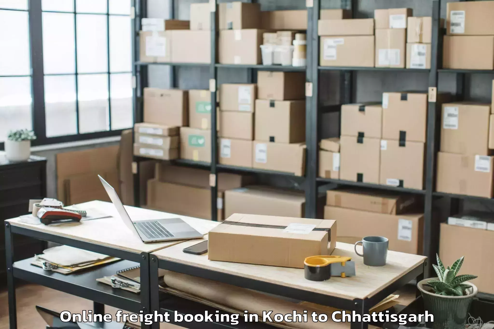 Efficient Kochi to Jagdalpur Airport Jgb Online Freight Booking